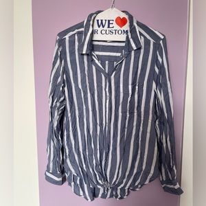 American Eagle oversized striped button-up